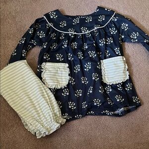 Green and Blue Floral Pant Set